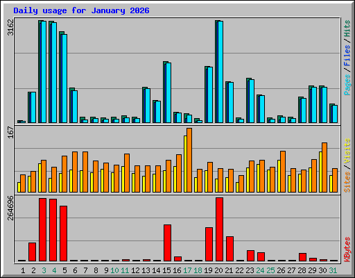 Daily usage for January 2026
