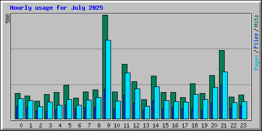 Hourly usage for July 2025