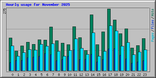 Hourly usage for November 2025